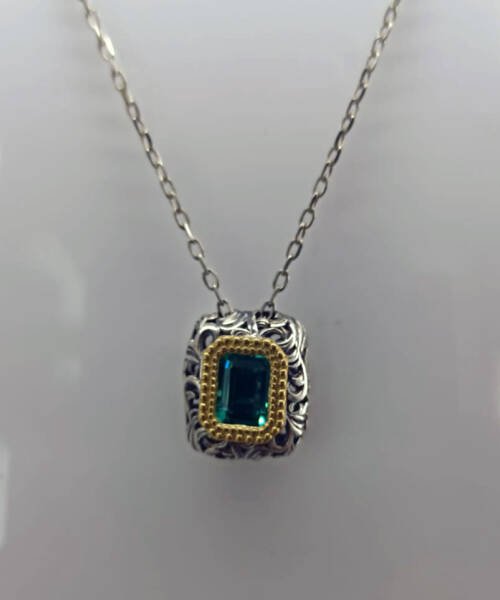 Collana argento e rodiatura in oro